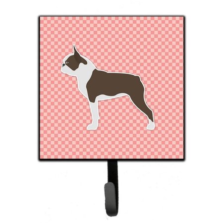 MICASA Boston Terrier Checkerboard Pink Leash or Key Holder MI230111